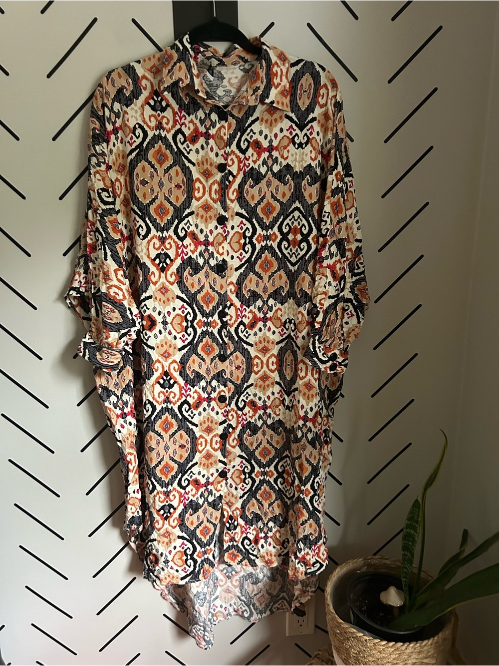 vibrant Charlise paisley shirt dress oversized tunic-style boho - Picture 4 of 7